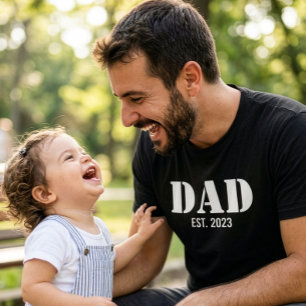 Vater etablierte einfache weiße Typografie Schwarz T-Shirt