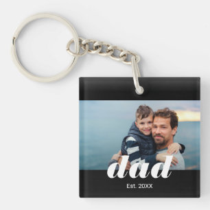Vater etablierte moderne Typografie Foto Schlüsselanhänger