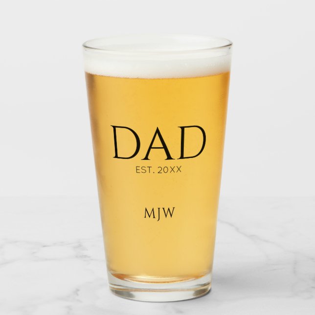Vater Etablierte Monogramm Initiale  Glas (Vorne (Gefüllt))