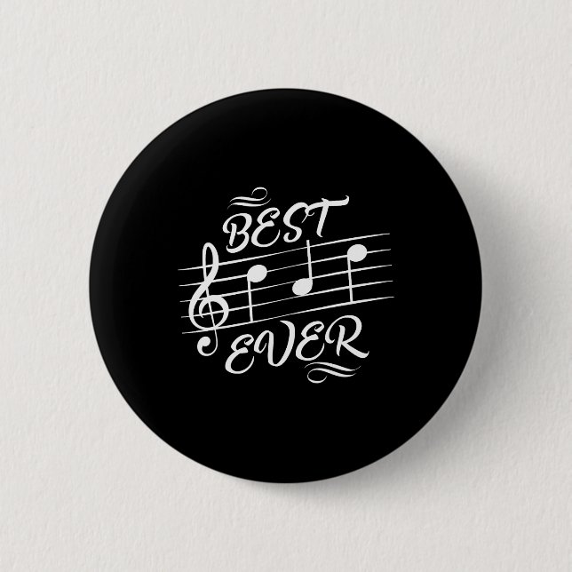 Vater Ever Musiknotens Musiker Vatertag Button (Vorderseite)