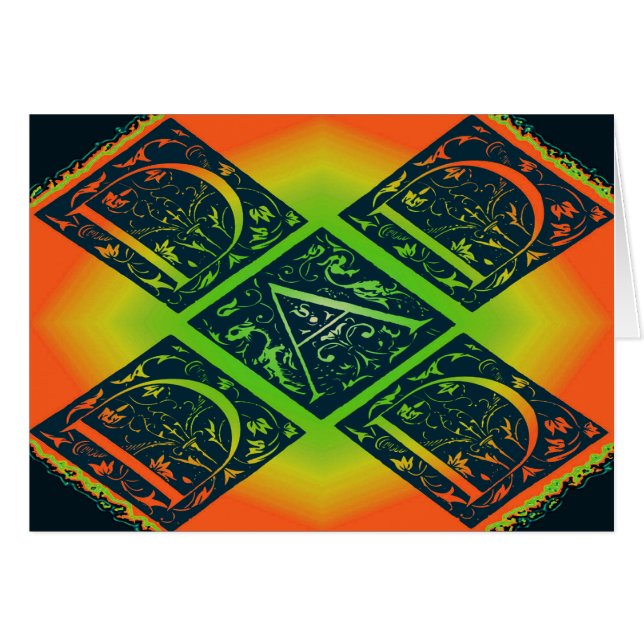 Vater Extravagant Typografie Muster Schwarz-Orange (Vorderseite (Horizontal))