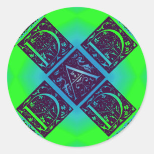 Vater Extravaganter Text Grün Blau Hintergrund Runder Aufkleber