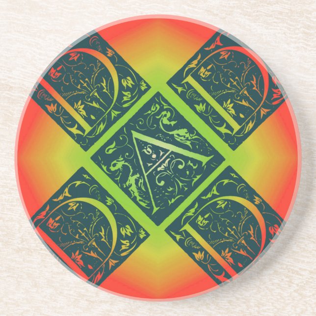 Vater Extravaganter Text Orange und Gelb Untersetz Getränkeuntersetzer (Vorne)