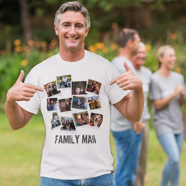 Vater Familienfotografie Collage Instant Foto Ligh T-Shirt (Von Creator hochgeladen)