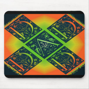 Vater Fancy Typography Muster Schwarz & Orange Mousepad