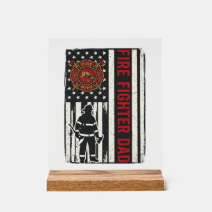 Vater Feuerwehrmann Distressed Flagge Vektor Desig Acrylschild