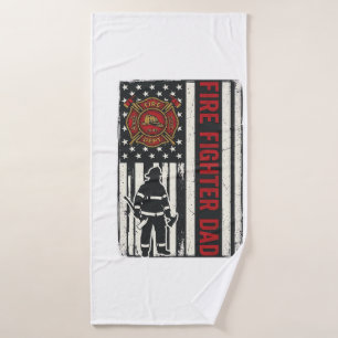 Vater Feuerwehrmann Distressed Flagge Vektor Desig Badehandtuch