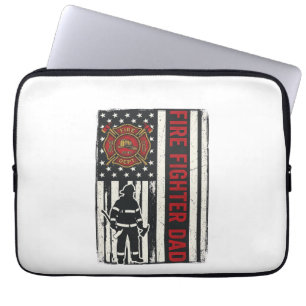 Vater Feuerwehrmann Distressed Flagge Vektordesign Laptopschutzhülle