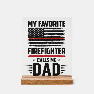 Vater-Feuerwehrmann-Flagge Vintage-Gravur-Design_1 Acrylschild