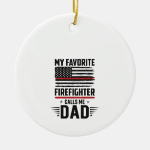 Vater Feuerwehrmann Flagge Vintage Gravur Design_1 Keramik Ornament