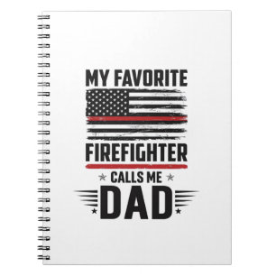 Vater Feuerwehrmann Flagge Vintage Gravur Design_1 Notizblock