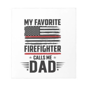 Vater-Feuerwehrmann-Flagge Vintage-Gravur-Design_1 Notizblock