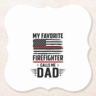 Vater-Feuerwehrmann-Flagge Vintage-Gravur-Design_1 Untersetzer