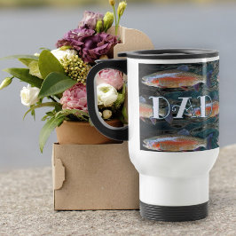 Vater Fischer Regenbogenforelle Reisebecher