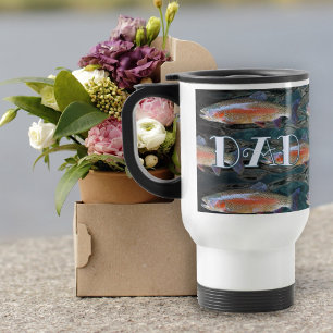 Vater Fischer Regenbogenforelle Reisebecher