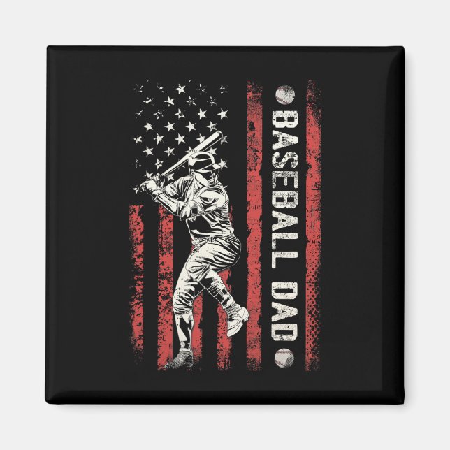 Vater Flag Gift Vater Männer Baseball Vatertag Magnet (Vorne)