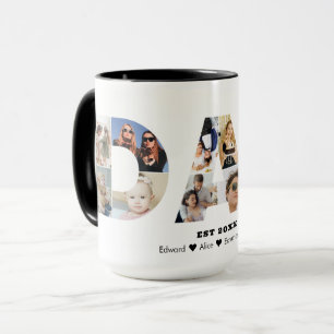 Vater Foto Collage Cutout Vatertag Geburtstag Tasse