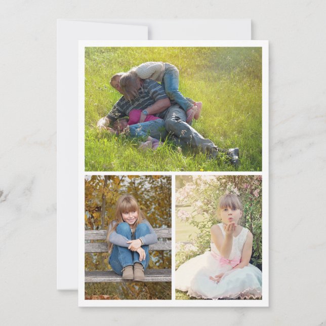 Vater Foto Collage Drei Bilder Vatertagskarte (Vorderseite)