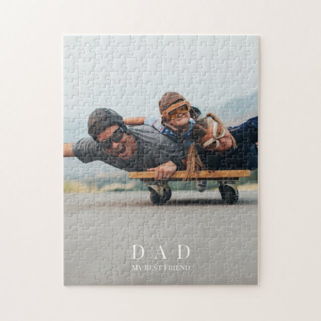 Vater Foto Familie Minimalistisches Puzzle (Vertikal)
