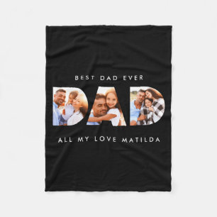 Vater Foto Moderne Tygraphie Kind Geschenk T-Shirt Fleecedecke