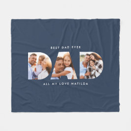 Vater Foto Moderne Typografie Kindergeschenk Fleecedecke