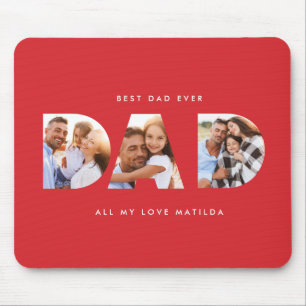 Vater Foto Moderne Typografie Kindergeschenk Mousepad