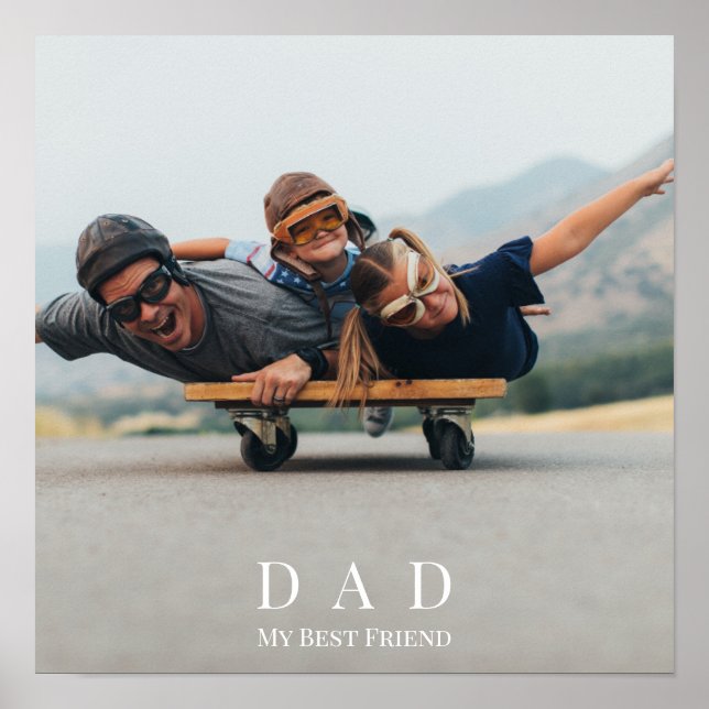 Vater Foto Produktfamilie Minimalistische Metallbe Poster (Vorne)