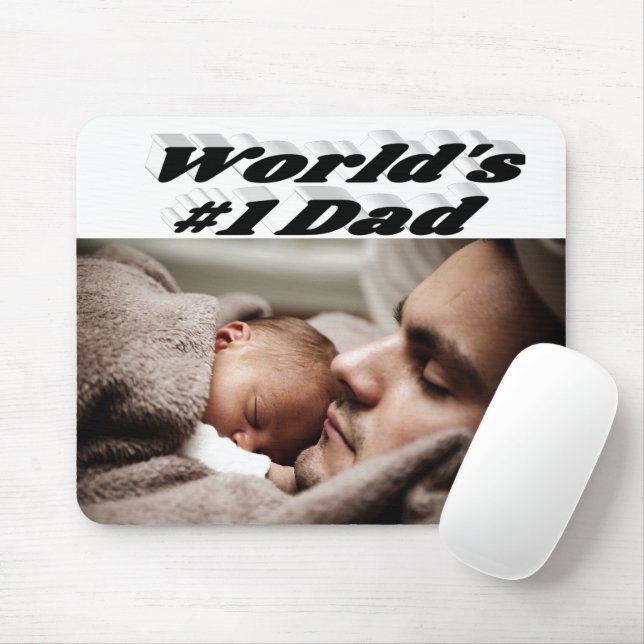 Vater Foto Schwarzer Text Mousepad (Mit Mouse)