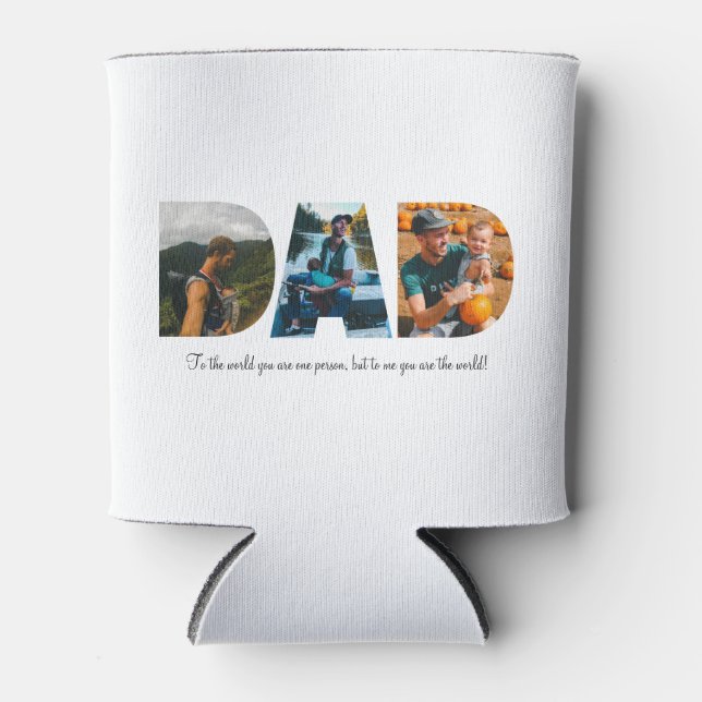 Vater FotoCollage Cooler für den Vatertag Dosenkühler (Vorderseite)