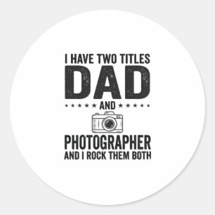Vater Fotograf Vintage Gravur Shirt Design_1 Runder Aufkleber