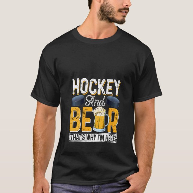 Vater Funny Daddy Pater Hockey und Bierjoch T-Shirt (Vorderseite)