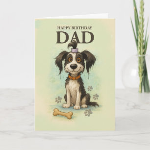 Vater Funny Geburtstag mit Quirky Niedlicher Hund Karte