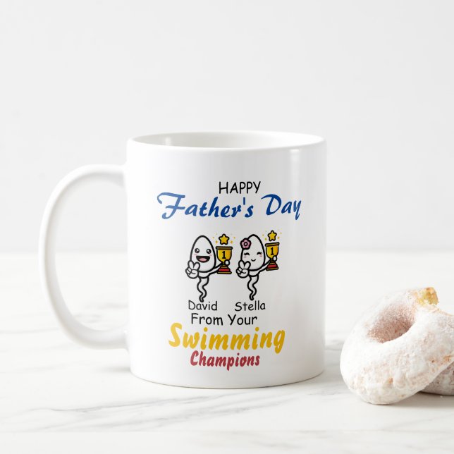 Vater Funny schwimmer Sperm Vater Schwimmmeister Kaffeetasse (Mit Donut)