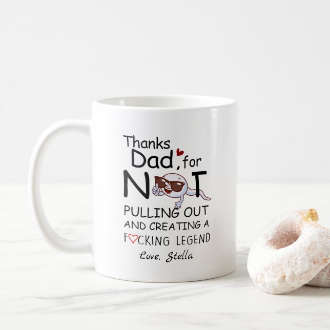 Vater Funny Sperm dankt Vater dafür, dass er nicht Kaffeetasse (Mit Donut)