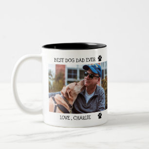 Vater für den besten Hund je nach Vatertag, indiv Zweifarbige Tasse