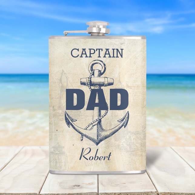 Vater für den personalisierten Anker Flachmann (Great gift for Captain Dad for birthdays, Father's Day, Christmas, or any occasion!)