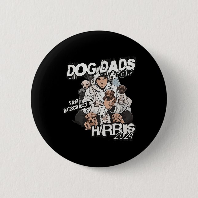 Väter für Hunde in Kamala Harris Button (Vorderseite)
