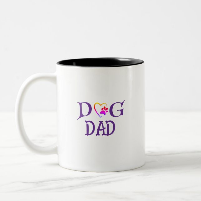 Vater für Hunde Zweifarbige Tasse (Links)