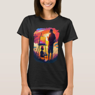 Vater für Landschaftsmalerei-Sammler-Maler in Sonn T-Shirt