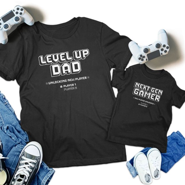 Vater für Level-Up-Gamer - Nachfolgerversion des N Baby Strampler (Level Up Gamer Dad Child Next Gen Player Matching Toddler T-shirt)