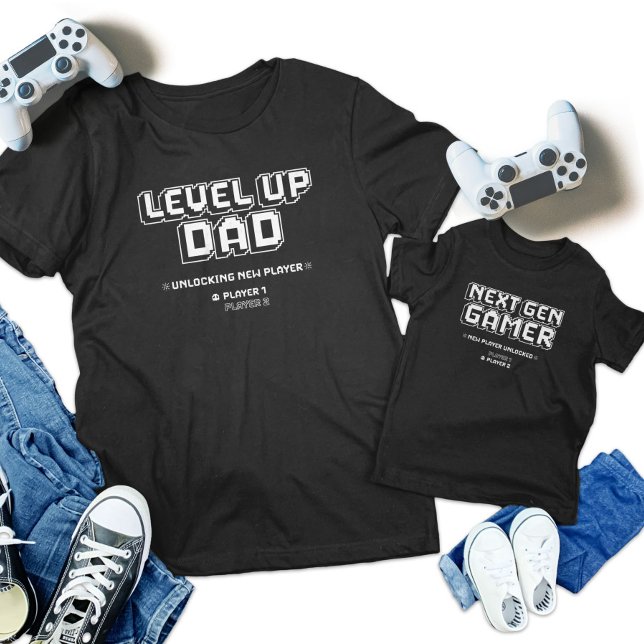 Vater für Level-Up-Gamer - Nachfolgerversion des N Baby T-shirt (Level Up Gamer Dad Child Next Gen Player Matching Toddler T-shirt)