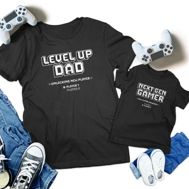 Vater für Level-Up-Gamer - Nachfolgerversion des N Kleinkind T-shirt (Level Up Gamer Dad Child Next Gen Player Matching Toddler T-shirt)