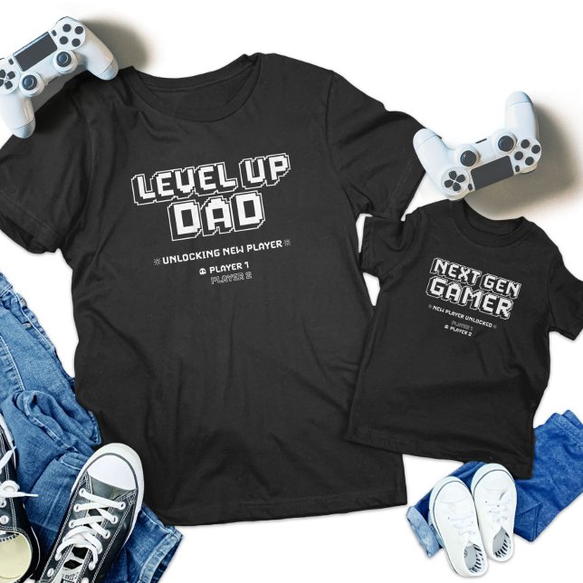 Vater für Level-Up-Gamer - Nachfolgerversion des N T-Shirt (Level Up Gamer Dad Child Next Gen Player Matching Baby Bodysuit)