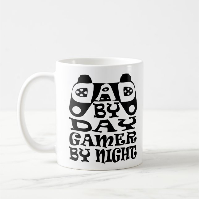 Vater für Tag Gamer für Nacht Kaffeetasse (Links)