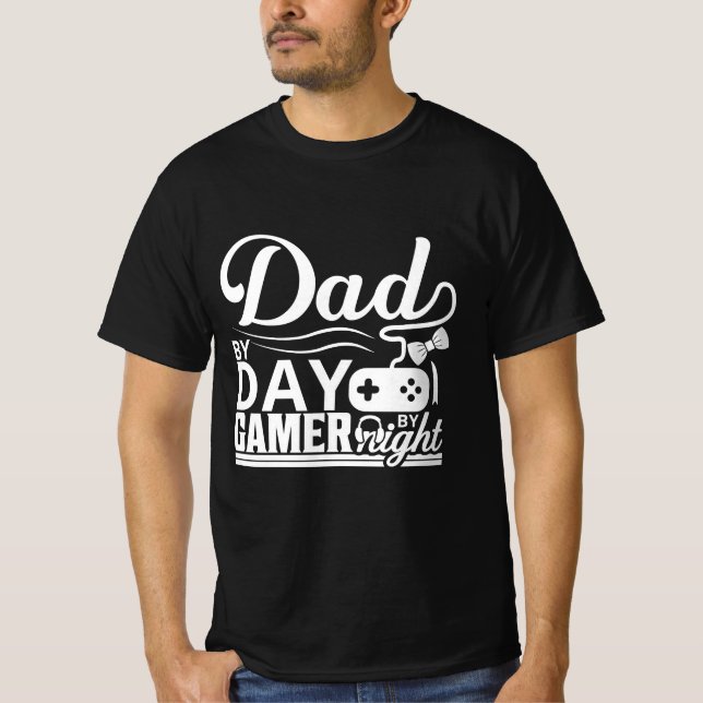 Vater für Tag Gamer für Nacht T-Shirt (Vorderseite)