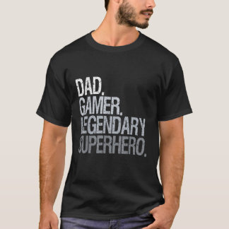 Vater Gamer legendärer Superheld T-Shirt
