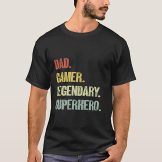 Vater Gamer legendärer Superheld T-Shirt