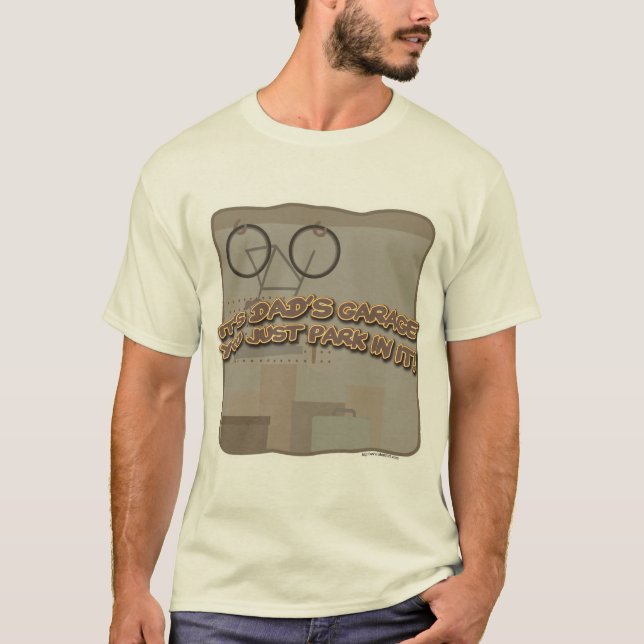 Vater Garage Illustrierter Cartoon Slogan T-Shirt (Vorderseite)