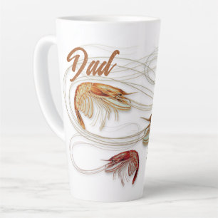 Vater Garnelen Köder Fischer Hoher Latte Becher Milchtasse