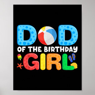 Vater Geburtstag Girl Kinder Beach Ball Themenpool Poster
